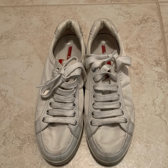 Prada White Sneakers Size:8.5. - Picture 1 of 9